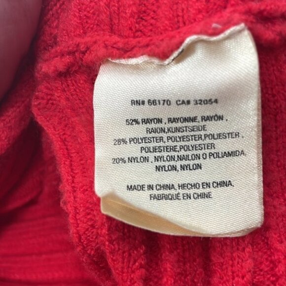 ANTHROPOLOGIE Moth red sweater wide sleeves soft event holiday striped sz small - Picture 5 of 6